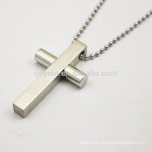 Factory Price Two Tone Lords Prayer And Cross Stainless Steel Necklace